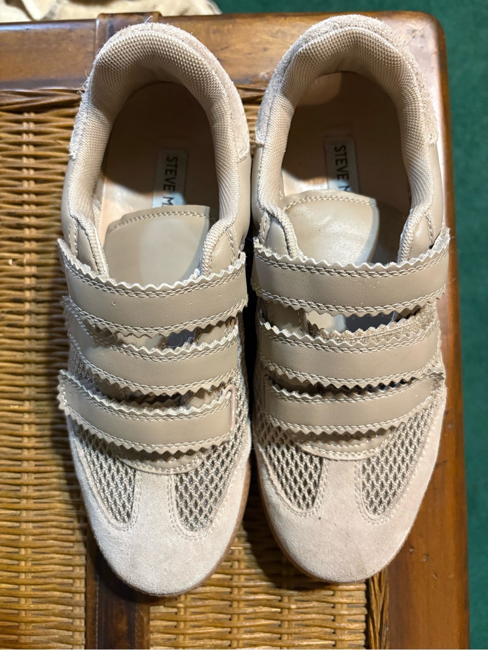 Steve Madden Tan Suede & Mesh Velcro Sneakers